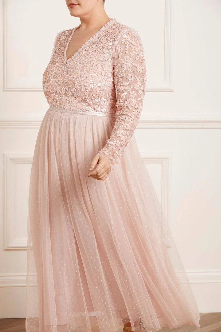 Wholesale βοΈ Needle & Thread Holding LTD Amalie Bodice Long Sleeve V-Neck Ankle Gown π 3 Needle & Thread Holding LTD Amalie Bodice Long Sleeve V-Neck Ankle Gown