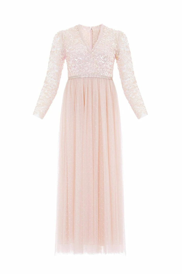 Wholesale βοΈ Needle & Thread Holding LTD Amalie Bodice Long Sleeve V-Neck Ankle Gown π 4 Needle & Thread Holding LTD Amalie Bodice Long Sleeve V-Neck Ankle Gown