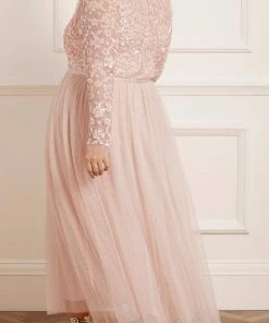 Wholesale βοΈ Needle & Thread Holding LTD Amalie Bodice Long Sleeve V-Neck Ankle Gown π 14 Needle & Thread Holding LTD Amalie Bodice Long Sleeve V-Neck Ankle Gown