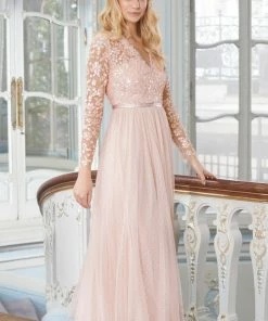 Wholesale βοΈ Needle & Thread Holding LTD Amalie Bodice Long Sleeve V-Neck Ankle Gown π 15 Needle & Thread Holding LTD Amalie Bodice Long Sleeve V-Neck Ankle Gown