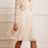 Needle & Thread Holding LTD Amalie Bodice Long Sleeve V-Neck Midi Dress