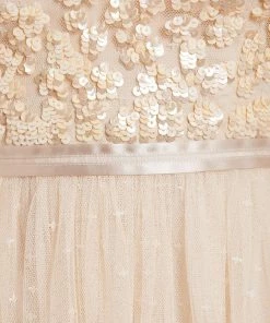 Needle & Thread Holding LTD Amalie Bodice Long Sleeve V-Neck Midi Dress