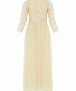 UK Needle & Thread Holding LTD Womenswear Amalie Bodice Long Sleeve Ankle Gown