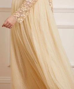 UK Needle & Thread Holding LTD Womenswear Amalie Bodice Long Sleeve Ankle Gown