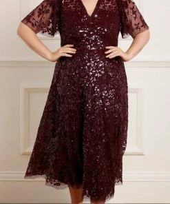 Needle & Thread Holding LTD Amalie Sequin V-Neck Ballerina Dress