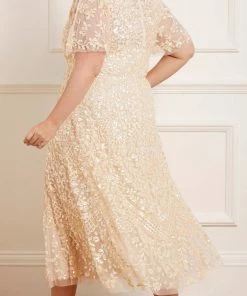 Needle & Thread Holding LTD Womenswear Amalie Sequin V-Neck Ballerina Dress