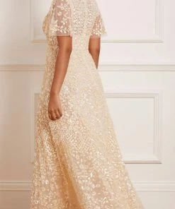 Needle & Thread Holding LTD Womenswear Amalie Sequin V-Neck Gown