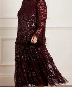 Needle & Thread Holding LTD Womenswear Annie Sequin Tiered Ankle Gown