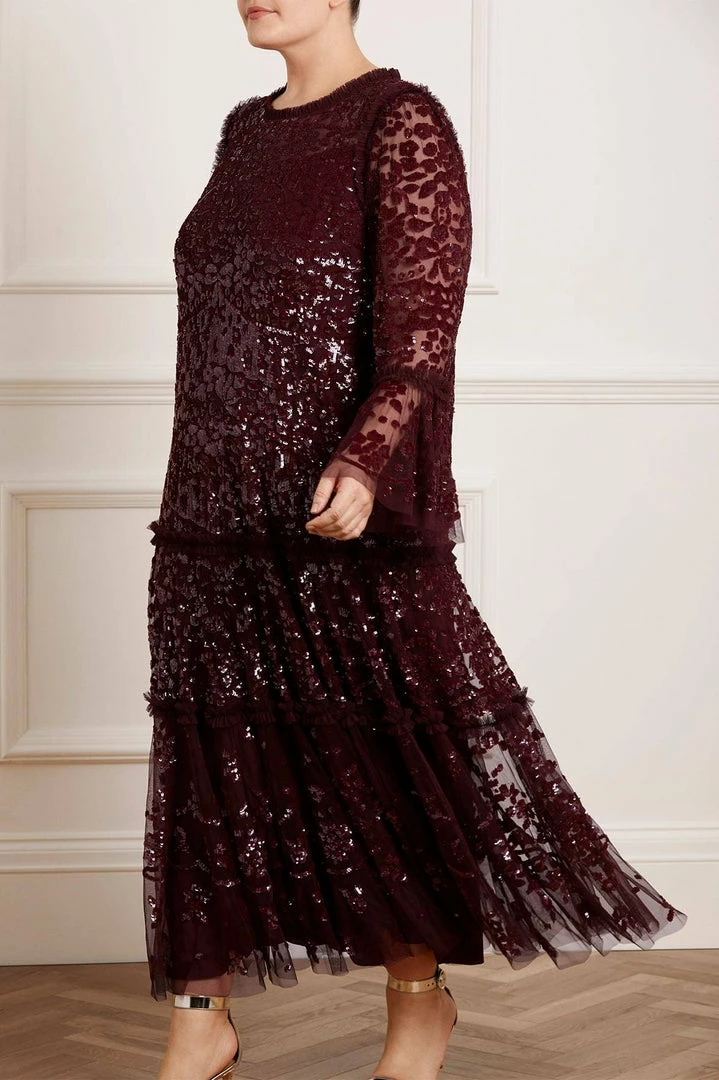 Cheapest 🎉 Needle & Thread Holding LTD 👩 Womenswear Annie Sequin Tiered Ankle Gown 🛒 3 Needle & Thread Holding LTD Womenswear Annie Sequin Tiered Ankle Gown