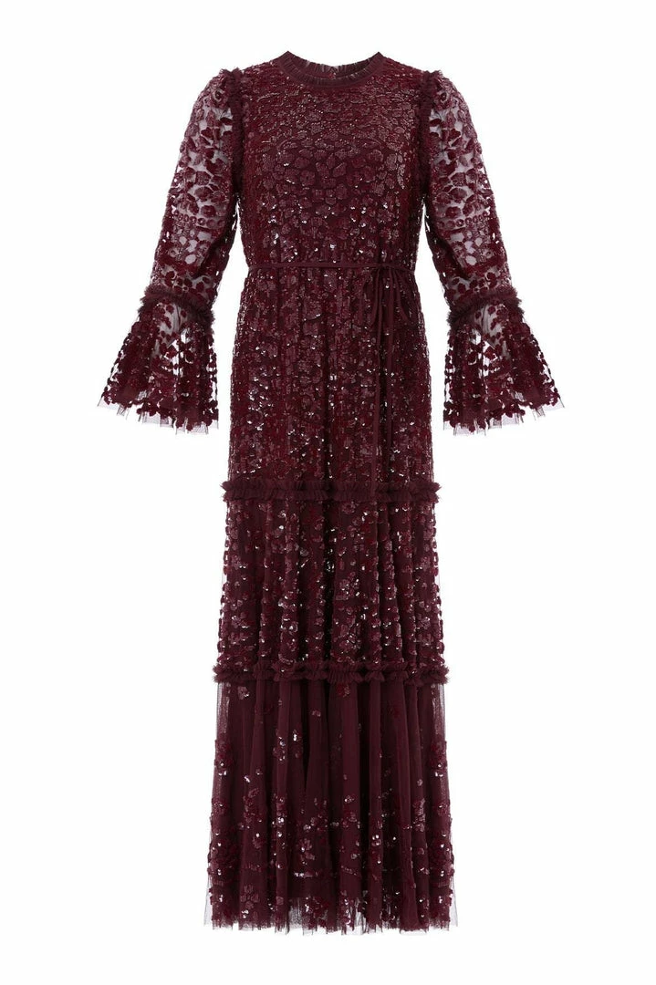 Cheapest 🎉 Needle & Thread Holding LTD 👩 Womenswear Annie Sequin Tiered Ankle Gown 🛒 4 Needle & Thread Holding LTD Womenswear Annie Sequin Tiered Ankle Gown