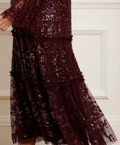 Cheapest 🎉 Needle & Thread Holding LTD 👩 Womenswear Annie Sequin Tiered Ankle Gown 🛒 13 Needle & Thread Holding LTD Womenswear Annie Sequin Tiered Ankle Gown