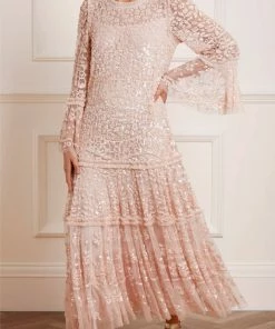 Needle & Thread Holding LTD Annie Sequin Tiered Ankle Gown Womenswear