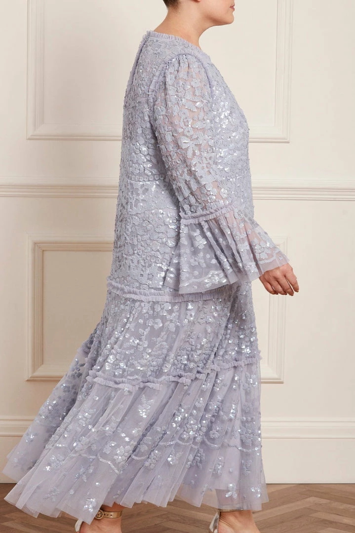 Discount 🎁 Needle & Thread Holding LTD 👩 Womenswear Annie Sequin Tiered Ankle Gown 🎁 12 Needle & Thread Holding LTD Womenswear Annie Sequin Tiered Ankle Gown