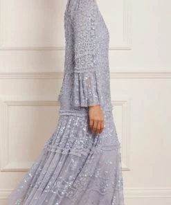 Discount 🎁 Needle & Thread Holding LTD 👩 Womenswear Annie Sequin Tiered Ankle Gown 🎁 16 Needle & Thread Holding LTD Womenswear Annie Sequin Tiered Ankle Gown