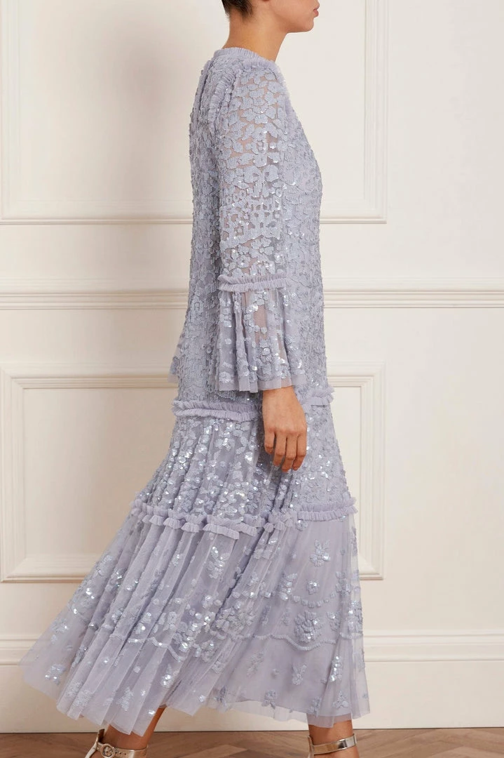 Discount 🎁 Needle & Thread Holding LTD 👩 Womenswear Annie Sequin Tiered Ankle Gown 🎁 6 Needle & Thread Holding LTD Womenswear Annie Sequin Tiered Ankle Gown