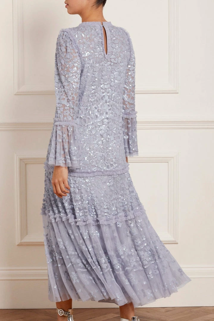 Discount 🎁 Needle & Thread Holding LTD 👩 Womenswear Annie Sequin Tiered Ankle Gown 🎁 10 Needle & Thread Holding LTD Womenswear Annie Sequin Tiered Ankle Gown