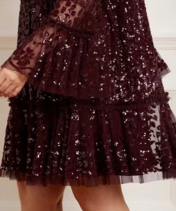 Needle & Thread Holding LTD Annie Sequin Tiered Mini Dress