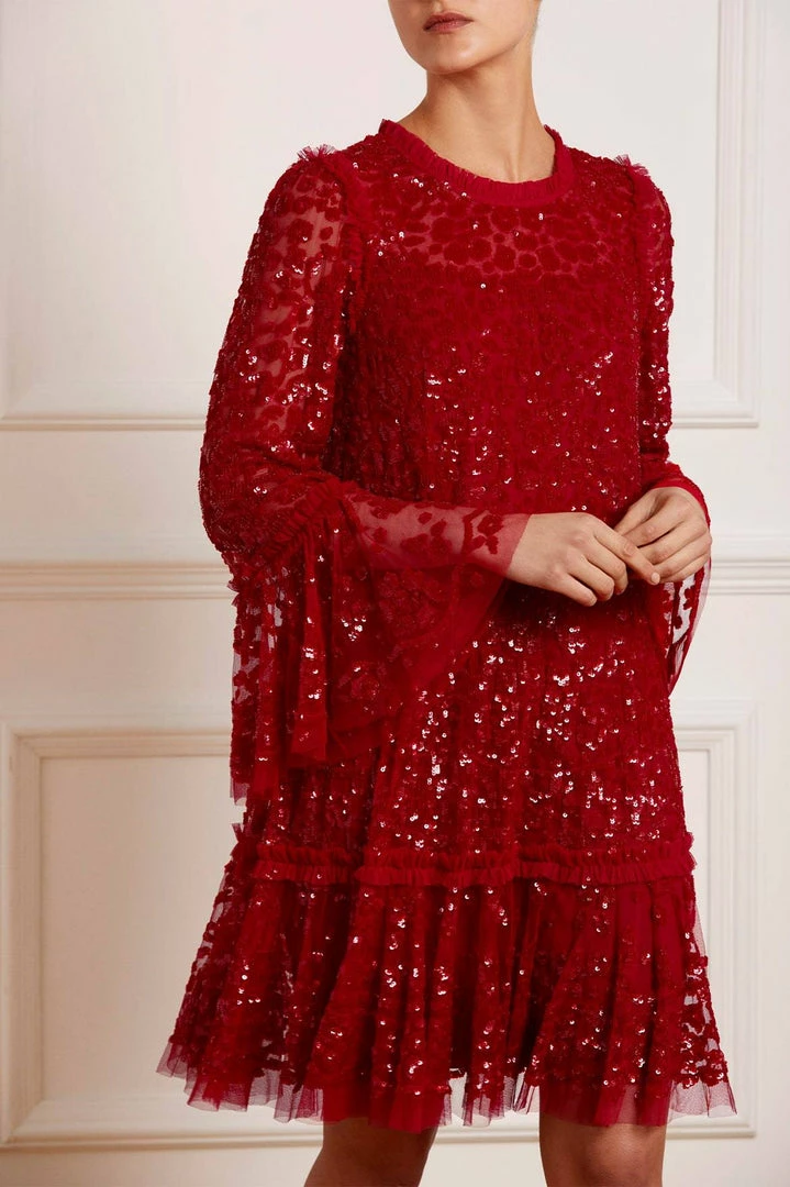 Budget π― Needle & Thread Holding LTD Annie Sequin Tiered Mini π Dress π 3 Needle & Thread Holding LTD Annie Sequin Tiered Mini Dress