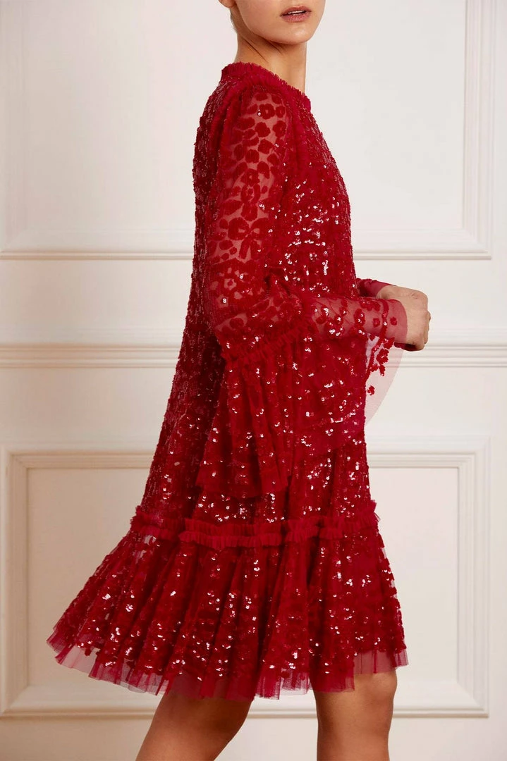 Budget π― Needle & Thread Holding LTD Annie Sequin Tiered Mini π Dress π 5 Needle & Thread Holding LTD Annie Sequin Tiered Mini Dress