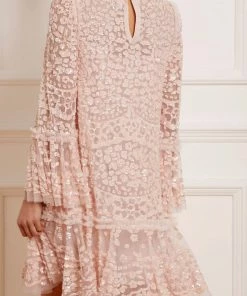 Needle & Thread Holding LTD Annie Sequin Tiered Mini Dress