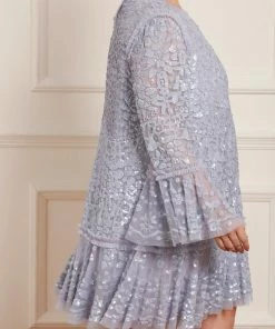 Needle & Thread Holding LTD Annie Sequin Tiered Mini Dress Womenswear