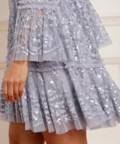 Needle & Thread Holding LTD Annie Sequin Tiered Mini Dress Womenswear