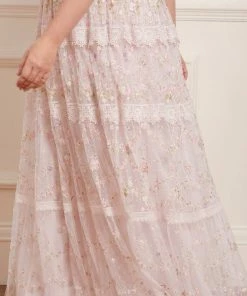 Needle & Thread Holding LTD Womenswear Araminta Lace Round Neck Gown