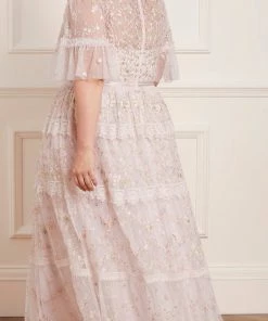 Needle & Thread Holding LTD Womenswear Araminta Lace Round Neck Gown