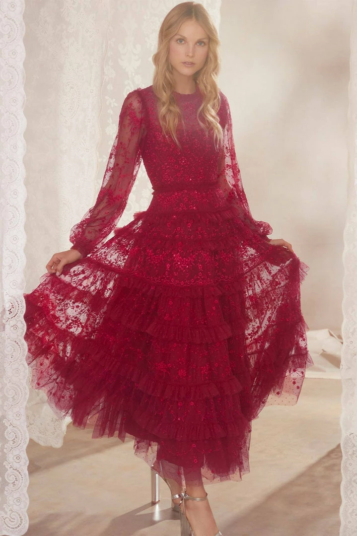 Coupon 🎁 Needle & Thread Holding LTD 👩 Womenswear Blossom Lace Ankle Gown ⭐ 12 Needle & Thread Holding LTD Womenswear Blossom Lace Ankle Gown