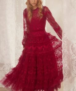 Coupon 🎁 Needle & Thread Holding LTD 👩 Womenswear Blossom Lace Ankle Gown ⭐ 20 Needle & Thread Holding LTD Womenswear Blossom Lace Ankle Gown