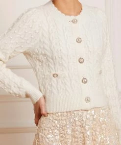 Needle & Thread Holding LTD Cable Bobble Short Cardigan