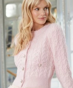 Needle & Thread Holding LTD Womenswear Cable Bobble Short Cardigan