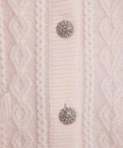 Needle & Thread Holding LTD Cable Jewelled Button Longline Cardigan
