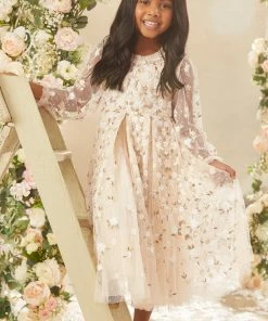 UK Needle & Thread Holding LTD Camellia Ditsy Long Sleeve Kids Dress