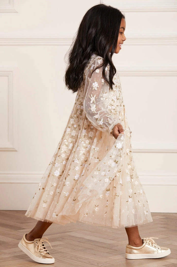 Outlet 😉 UK Needle & Thread Holding LTD Camellia Ditsy Long Sleeve Kids 👗 Dress 🎁 6 UK Needle & Thread Holding LTD Camellia Ditsy Long Sleeve Kids Dress