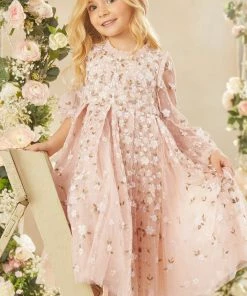 Needle & Thread Holding LTD Camellia Ditsy Long Sleeve Kids Dress