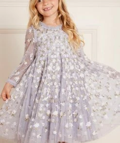 Needle & Thread Holding LTD Camellia Ditsy Long Sleeve Kids Dress