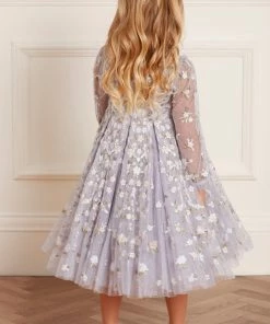 Needle & Thread Holding LTD Camellia Ditsy Long Sleeve Kids Dress