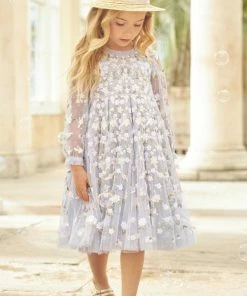 Needle & Thread Holding LTD Camellia Ditsy Long Sleeve Kids Dress