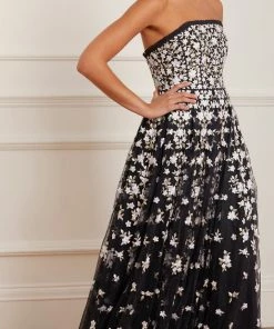 Needle & Thread Holding LTD Camellia Ditsy Strapless Ankle Gown