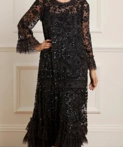 Needle & Thread Holding LTD Womenswear Celia Long Sleeve Ankle Gown