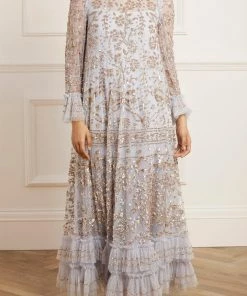 Needle & Thread Holding LTD Womenswear Celia Long Sleeve Ankle Gown