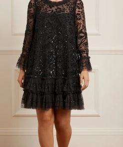 Needle & Thread Holding LTD Womenswear Celia Long Sleeve Mini Dress