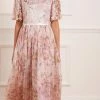 Needle & Thread Holding LTD Darling Meadow Sequin Bodice Short Sleeve Ankle Gown