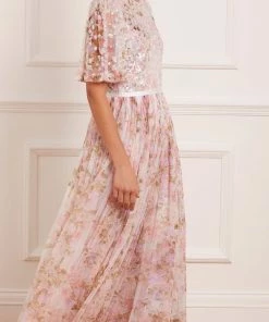 New π Needle & Thread Holding LTD Darling Meadow Sequin Bodice Short Sleeve Ankle Gown π 15 Needle & Thread Holding LTD Darling Meadow Sequin Bodice Short Sleeve Ankle Gown