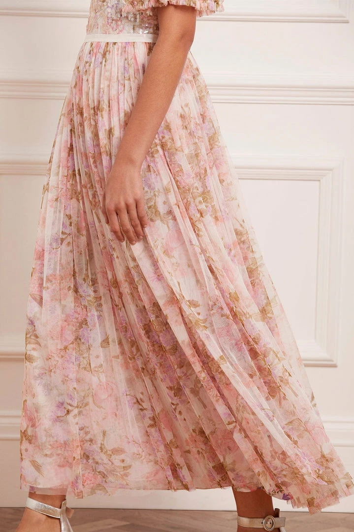 New π Needle & Thread Holding LTD Darling Meadow Sequin Bodice Short Sleeve Ankle Gown π 9 Needle & Thread Holding LTD Darling Meadow Sequin Bodice Short Sleeve Ankle Gown