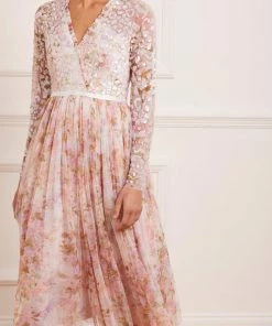 Needle & Thread Holding LTD Darling Meadow V-Neck Bodice Midaxi Dress Womenswear