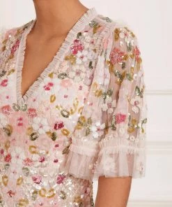 Needle & Thread Holding LTD Enchanted Meadow Sequin V-Neck Gown