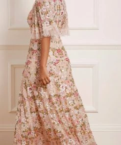 Needle & Thread Holding LTD Enchanted Meadow Sequin V-Neck Gown