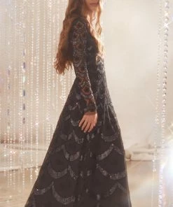 Needle & Thread Holding LTD Womenswear Fifi Long Sleeve Ankle Gown